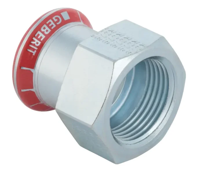 Geberit Persaansluitkoppeling staal 22mm x 3/4" FF solar Geberit Mapress FKM C-Staal 51489