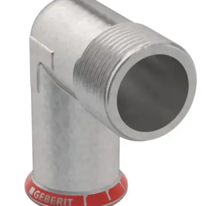 Geberit Persovergangsknie staal 22mm x 3/4" M 90° solar Geberit Mapress FKM C-Staal 51539
