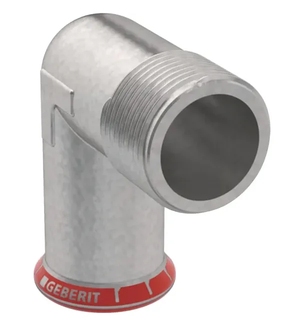Geberit Persovergangsknie staal 22mm x 3/4" M 90° solar Geberit Mapress FKM C-Staal 51539