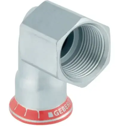Geberit Persovergangsknie staal 28mm x 1" F 90° solar Geberit Mapress FKM C-Staal 51552