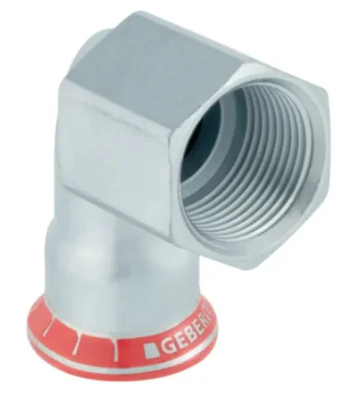 Geberit Persovergangsknie staal 28mm x 1" F 90° solar Geberit Mapress FKM C-Staal 51552