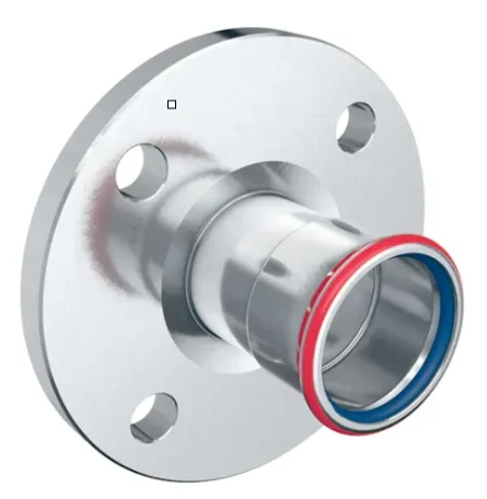 Geberit Persflensovergang staal DN25 x 28mm solar PN10/16 Geberit Mapress FKM C-Staal 51675