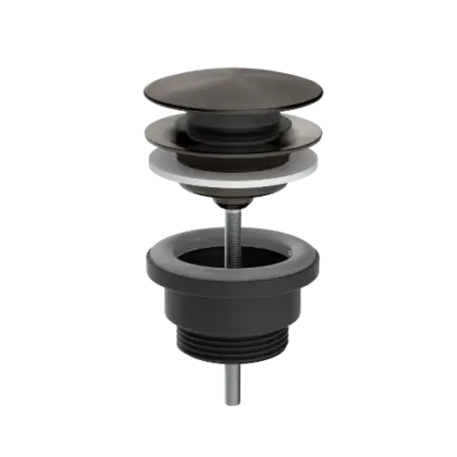 Gessi PF54599#707 Gessi Ingranaggio Total Look Afvoerplug "Stop&Go" Geb. Zwart Metaal PVD