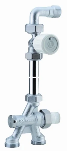 Giacomini R436IX044 Giacomini thermostatiseerbare driewegset 50% vloeraansluiting 50 mm met rechte radiatorkraan met bocht 1/2 x 18AA
