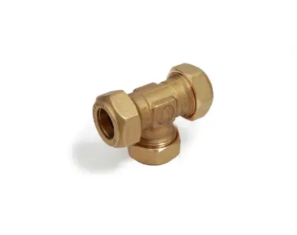 Giacomini R564 knelkopp t-stuk koper/stalenbuis -3xknel D.18 R564Y008