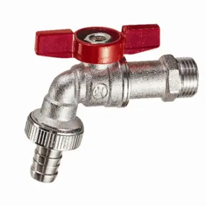 Giacomini R620X003 Giacomini dubbeldienstbolkraan MF 1/2 x 3/4 - vernikkeld - met tuinslangkoppeling