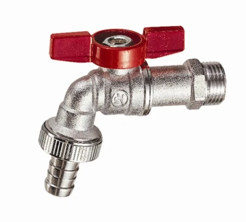Giacomini R620X014 Giacomini dubbeldienstbolkraan MF 3/4 x 4/4 - vernikkeld - met tuinslangkoppeling
