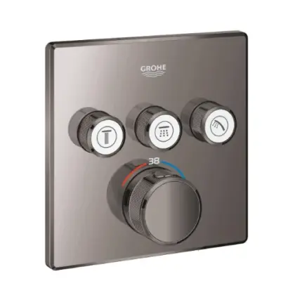 Grohe Grohtherm SmartControl opbd.thm vierkant 3sc - Hard Graphite 29126A00