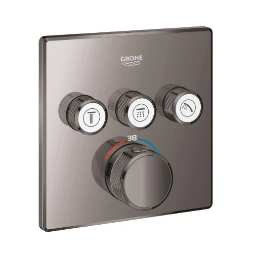 Grohe Grohtherm SmartControl opbd.thm vierkant 3sc - Hard Graphite 29126A00