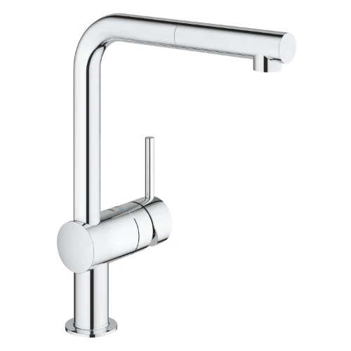 Grohe Minta eengreepskeukenmengkraan - chroom - L-uitloop - uittrekbare mousseur 32168000