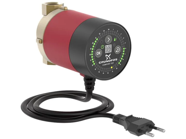 Grundfos Circulatiepomp Grundfos COMFORT TIMER & TEMPERATURE 10bar . L=80mm . Hmax=1.2m . 1/2"F . sanitaire toepassing 15-14 B TDT 93093537