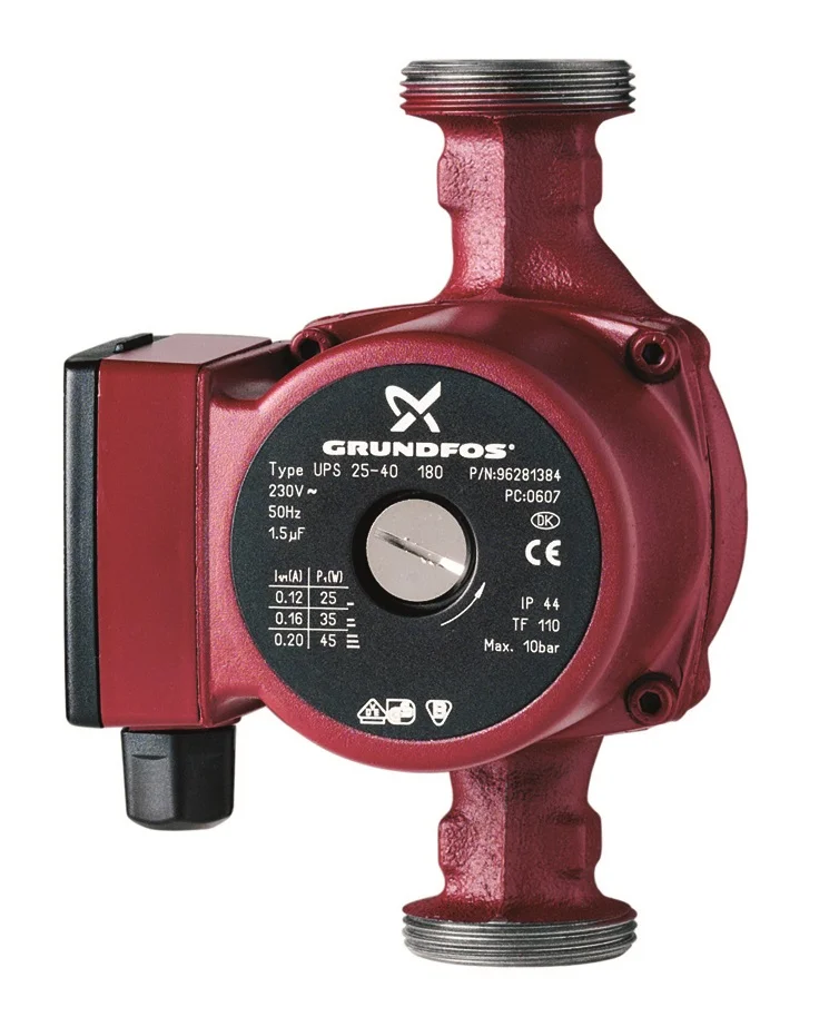 Grundfos Circulatiepomp Grundfos UPS N 10bar . L=180mm . Hmax=6m . 6/4"M . sanitaire toepassing 25-60 180 96913085