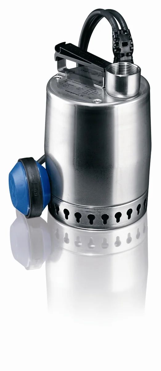 Grundfos Dompelpomp inox Hmax=5.5m Qmax=8.5m3/h met vlotter 1x220-240V stroomkabel=300m Grundfos Unilift KP 150 A 1 011H1800