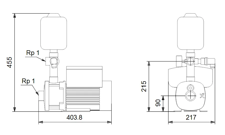 Grundfos Drukverhogingsunit Grundfos CMBE 1pomp 3.7m3/h 59.8m 1x220-240V 3-93 98374702