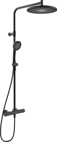 Hansa HansaAureliaa douchethermostaat met doucheset 110 mm 3-jets met regendouche 300 mm - met glijstang en flexibel 1750 mm - zwart mat 4719910333