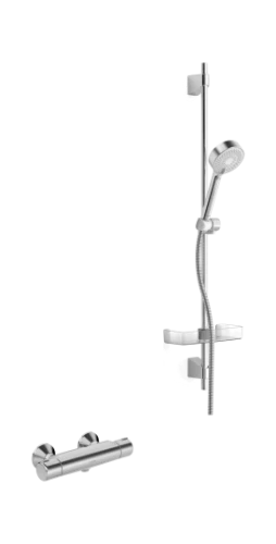 Hansa 48150171 Hansa Hansamicra douchethermostaatset - chroom - Micra douchethermostaat - doucheset - handdouche 3 stralen - doucheflexibel 1/2 x 1750 mm
