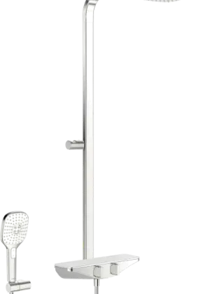 Hansa 5865017182 Hansa Hansaemotion douchesysteem - wit/chroom - thermostaat - hoofddouche vierkant 220 x 360 mm - handdouche - doucheflexibel 1/2 x 1750 mm