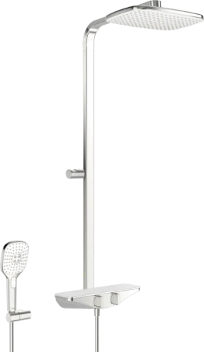 Hansa 5865017182 Hansa Hansaemotion douchesysteem - wit/chroom - thermostaat - hoofddouche vierkant 220 x 360 mm - handdouche - doucheflexibel 1/2 x 1750 mm