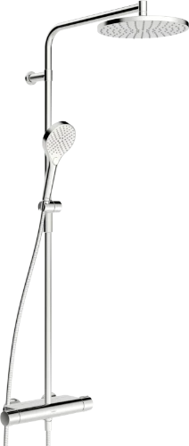 Hansa 65159201 Hansa Hansaviva thermostatische douchezuil met regendouche - handdouche 3 stralen - flexibel 1750 mm - chroom