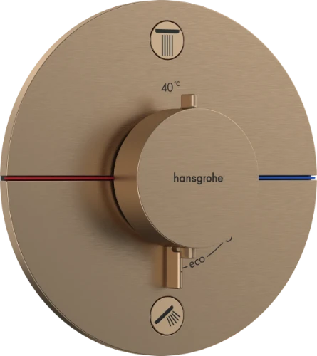 Hansgrohe ShowerSelect Comfort S inbouwthermostaat voor 2 functies - Brushed Bronze 15554140