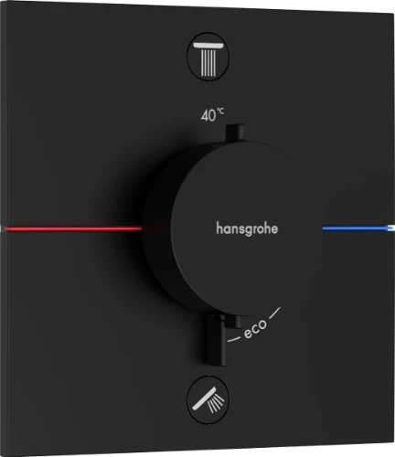 Hansgrohe ShowerSelect Comfort E inbouwthermostaat voor 2 functies - zwart mat 15572670