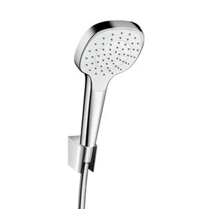 Hansgrohe 26424400 Hansgrohe Croma Select E 100 1jet handdoucheset - wit/chroom - handdouche Croma 100 1jet - wandhouder - doucheflexibel 1/2 x 1250 mm