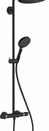 Hansgrohe Croma Select S 280 1jet Showerpipe douchesysteem - zwart mat - thermostaat - hoofddouche 280 mm 1jet - handdouche Croma Select S 3jet 26890670