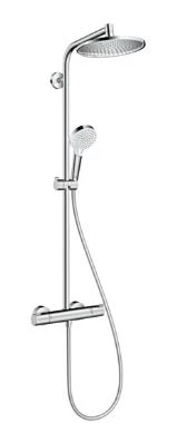 Hansgrohe Crometta S 240 1jet ecoSmart Showerpipe douchesysteem - chroom - thermostaat - hoofddouche 240 mm rond - handdouche Crometta S Vario 27268000