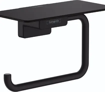 Hansgrohe 41772670 Hansgrohe AddStoris toiletrolhouder met tablet - zwart mat