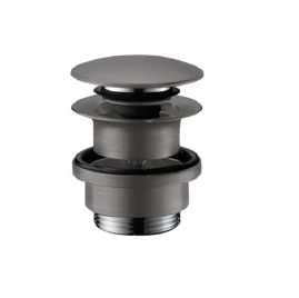 Hansgrohe Push-Open afvoerplug 5/4 x 64 mm - Click-Clack - Brushed Black Chrome 50100340