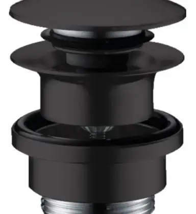 Hansgrohe Push-Open afvoerplug 5/4 x 64 mm - Click-Clack - zwart mat 50100670