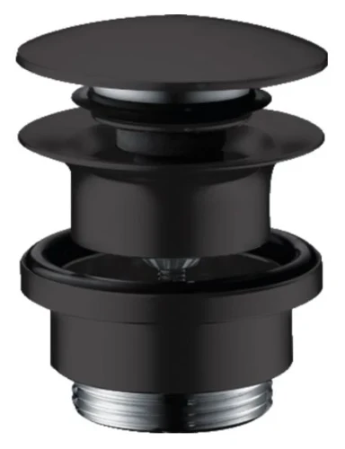 Hansgrohe Push-Open afvoerplug 5/4 x 64 mm - Click-Clack - zwart mat 50100670