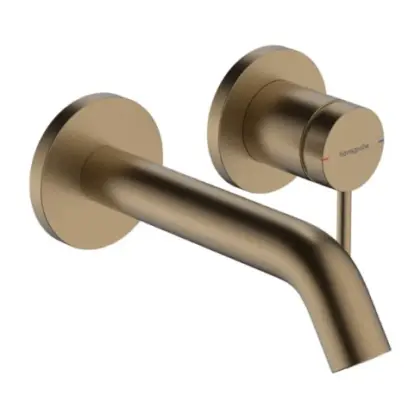 Hansgrohe 73350140 Hansgrohe Tecturis S wastafelmengkraan voor inbouw wandmontage met uitloop 165 mm - Brushed Bronze