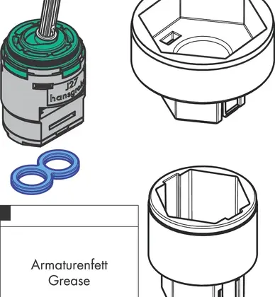 Hansgrohe 96783000 Hansgrohe WSS joystick kardoes met montagesleutel