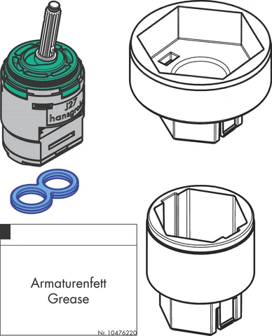 Hansgrohe 96783000 Hansgrohe WSS joystick kardoes met montagesleutel