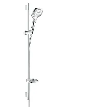 Hansgrohe Glijstangset Hansgrohe Raindance 900mm wit/chroom 3func met zeepschaal Select E120 26621400