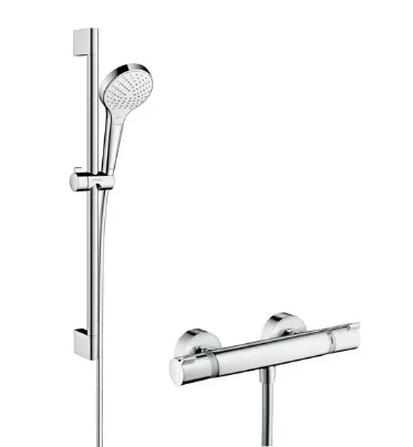 Hansgrohe Glijstangset Hansgrohe Croma 650mm wit/chroom 3func Select S Ecostat Comfort 27013400