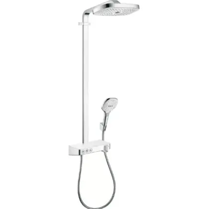 Hansgrohe Doucheset Hansgrohe Raindance ééngreeps wit/chroom Select E300 Showerpipe 27127400