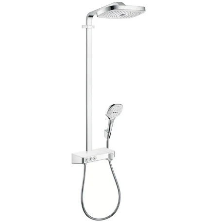 Hansgrohe Doucheset Hansgrohe Raindance ééngreeps wit/chroom Select E300 Showerpipe 27127400