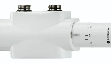 Heimeier 9690-42.800 Heimeier Multilux 4 radiatoraansluitkraan 50-100% - vloer/muuraansluiting - wit - incl thermostaatknop Halo - wit - 1/2 x EK3/4