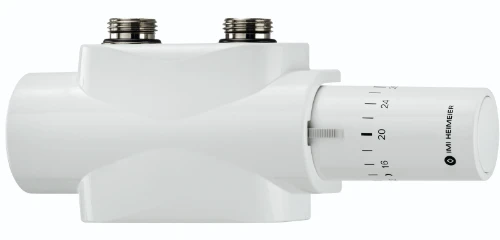 Heimeier Multilux 4 radiatoraansluitkraan 50-100% - vloer/muuraansluiting - wit - incl thermostaatknop Halo - wit - 1/2 x EK3/4 9690-42.800