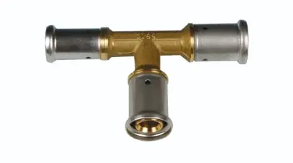 Henco 11P-262616 Henco messing pers verloop T-stuk 90° FFF 26 x 26 x 16 mm