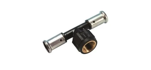 Henco PVDF pers T-stuk met binnendraad 90° FFF 40 x 3/4 F x 40 mm 13PK-400540
