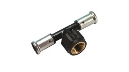 Henco 13PK-500550 Henco PVDF pers T-stuk met binnendraad 90° FFF 50 x 3/4 F x 50 mm