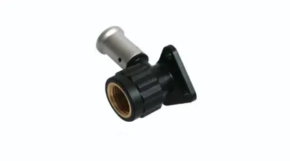 Henco 2PK-1604KBP Henco PK-serie PVDF pers muurplaat 90° FF 16 x 1/2 F - incl. stop 1/2 M - kort model