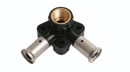 Henco 3PK-200420BP Henco PK-serie PVDF pers dubbele muurplaat 90° FF 20 x 1/2 F x 20 mm