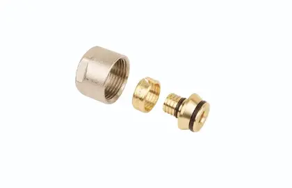 Henco messing knel klemkoppeling EK3/4 x 12/2 alu - vernikkeld - prijs per stuk EK12-2
