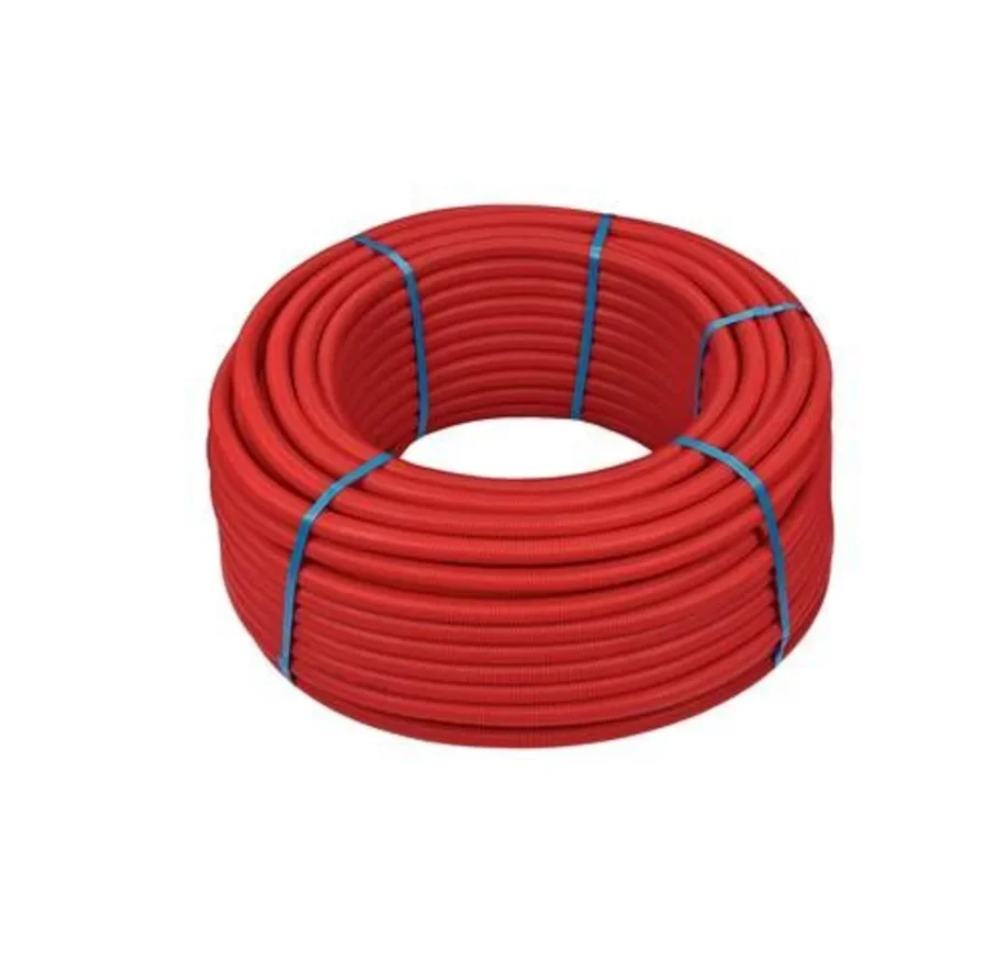 Henco Meerlagenbuis met mantelbuis Henco 16x2mm rood flexibel 100m 100-016MR