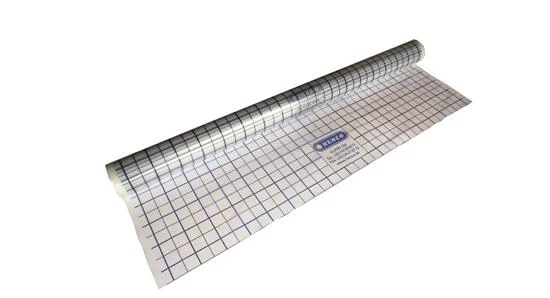 Henco PE-FOLIE,TRANSPARANT MET RASTERMARKERING 50X50MM 90M2 Henco UFH-FOIL90