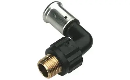 Henco Persovergangsknie kunststof 40/3.5mm x 5/4" M 90° (drink)water Henco PVDF 5PK-4007